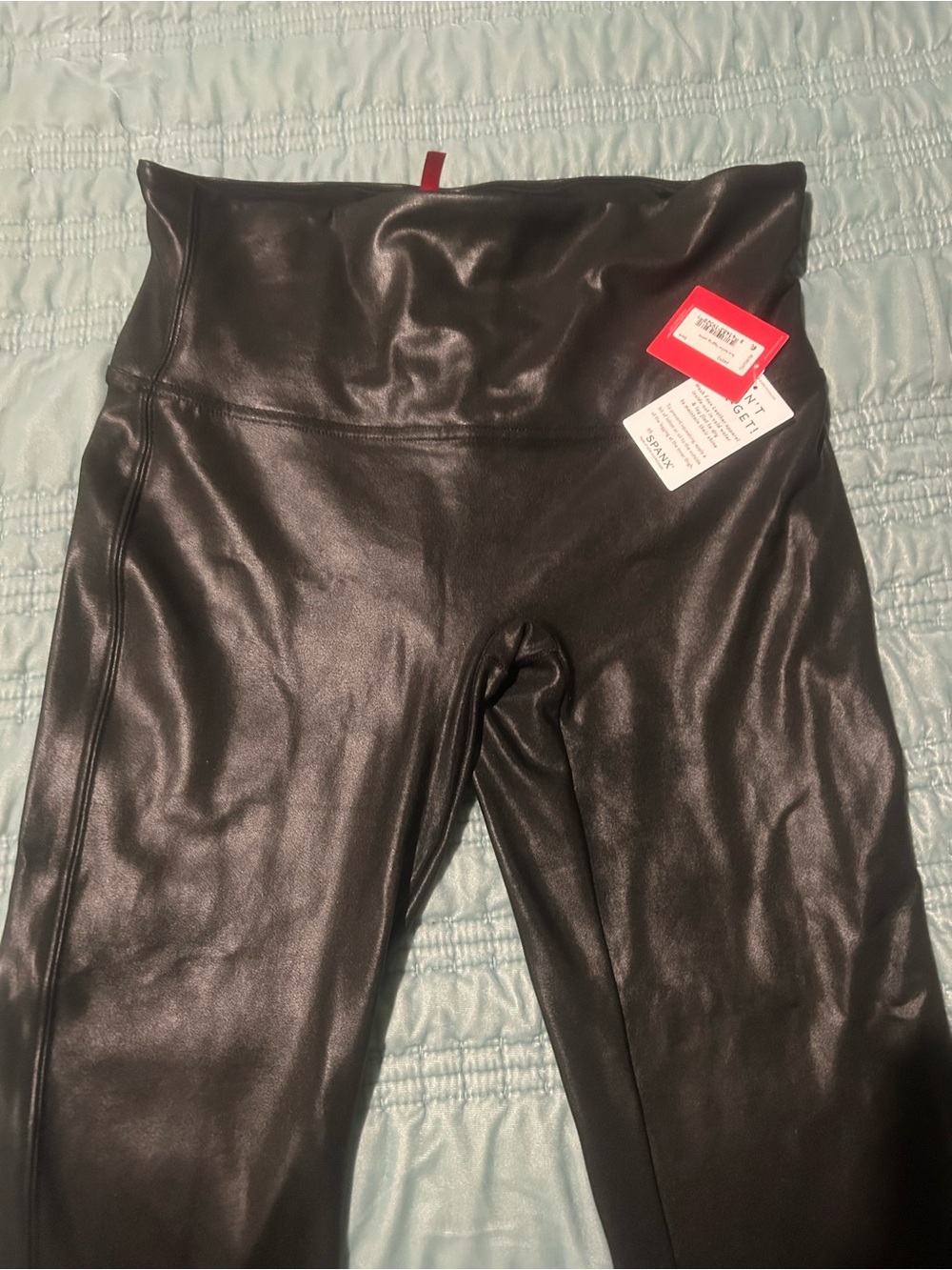 SPANX Black Faux Leather High-Waist Leggings